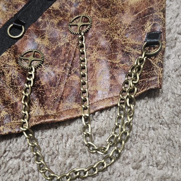 Brown Steampunk Crop Top - Picture 3 of 8